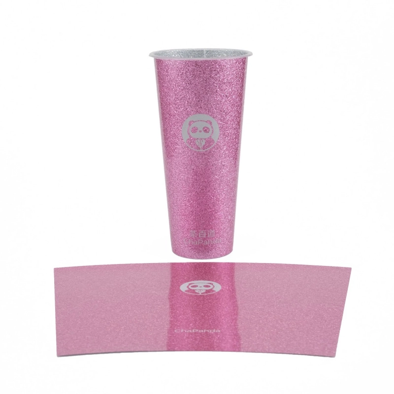 Patrón de estrella metalizado La nueva taza premium de IML-YZY con papel de aluminio incorporado