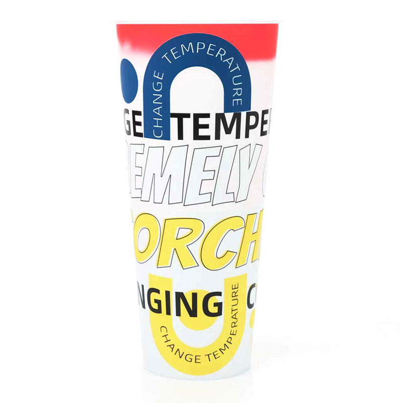 Taza de cambio de color de agua fría PP IML de inyección