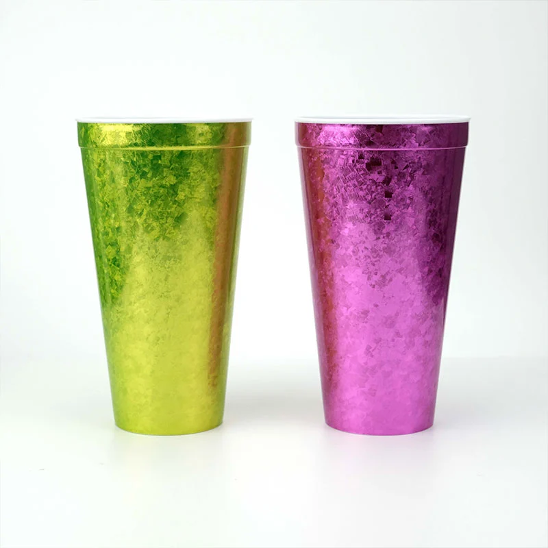 Copa láser de flor de hielo con apariencia de titanio